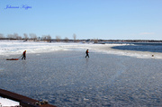 13th Apr 2014 - Rescue team out on the ice going towards... Our man in the Water.