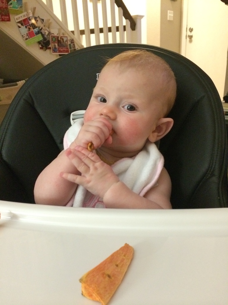 Baby led weaning - she loved sweet potatoes! by doelgerl
