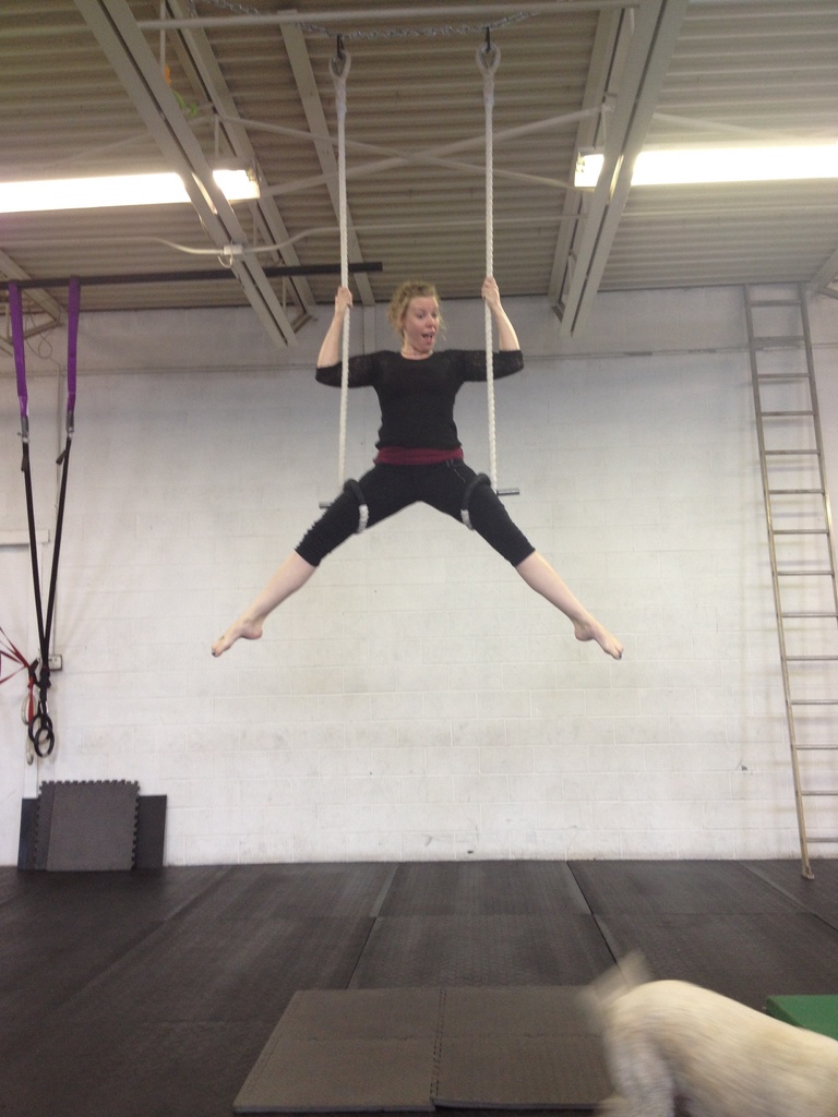 Angry Splits on the Trapeze  by annymalla