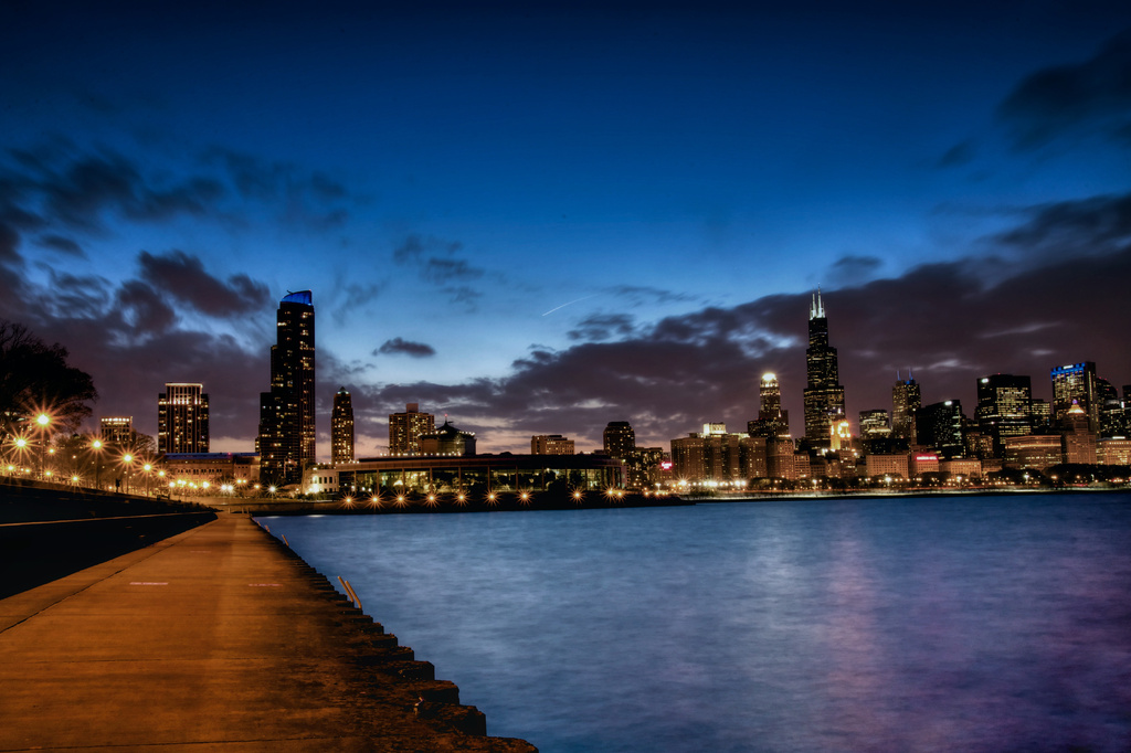 Chicago Skyline in the Blue Hour by taffy