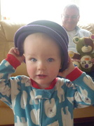 11th Apr 2014 - Playing with Grandma's hat!
