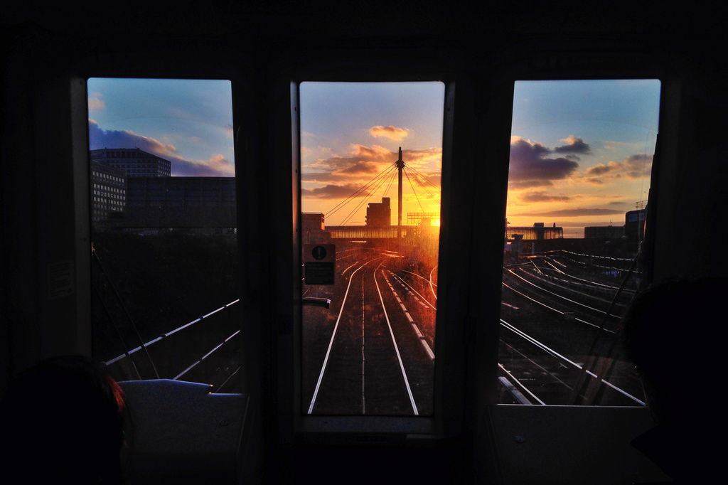 Day 102, Year 2 - Dusk Approaches On The DLR by stevecameras