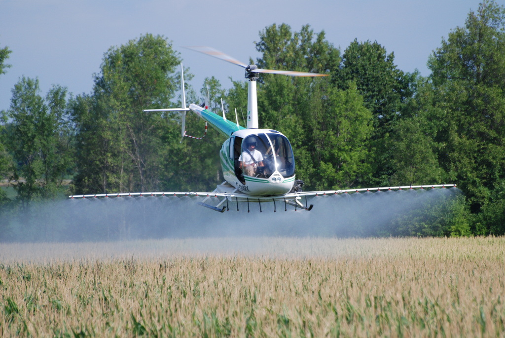 Helicopter Spraying by farmreporter