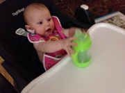 21st Apr 2014 - Banging her new sippy cup, she did pretty good with it. 