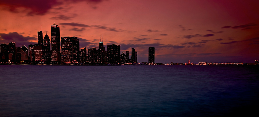 Chicago Skyline and Navy Pier by taffy