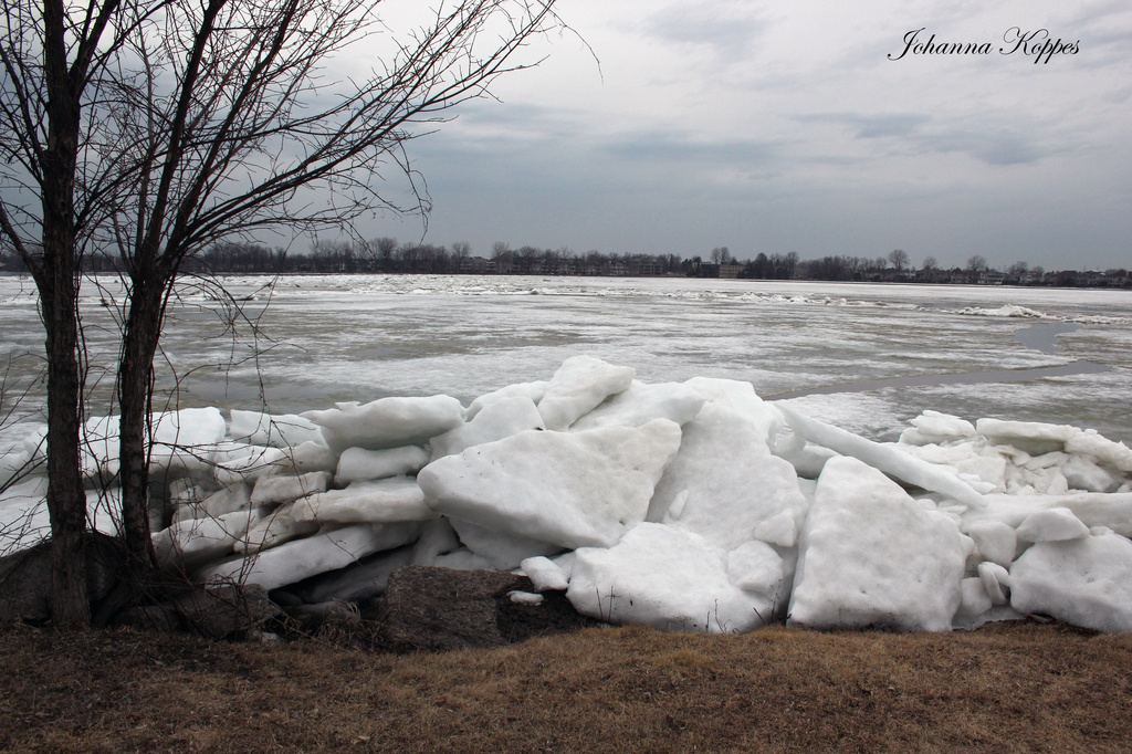 The River  Ice started to crawl out of it's bed. by hellie