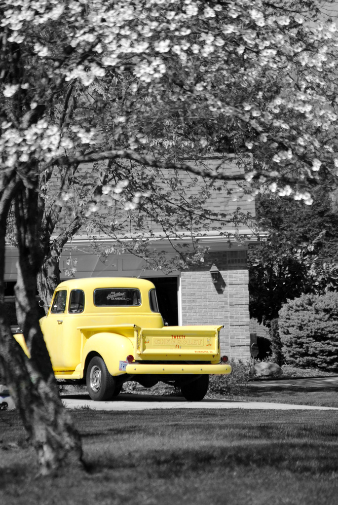 Old Yellow Pick Me Up Truck by alophoto