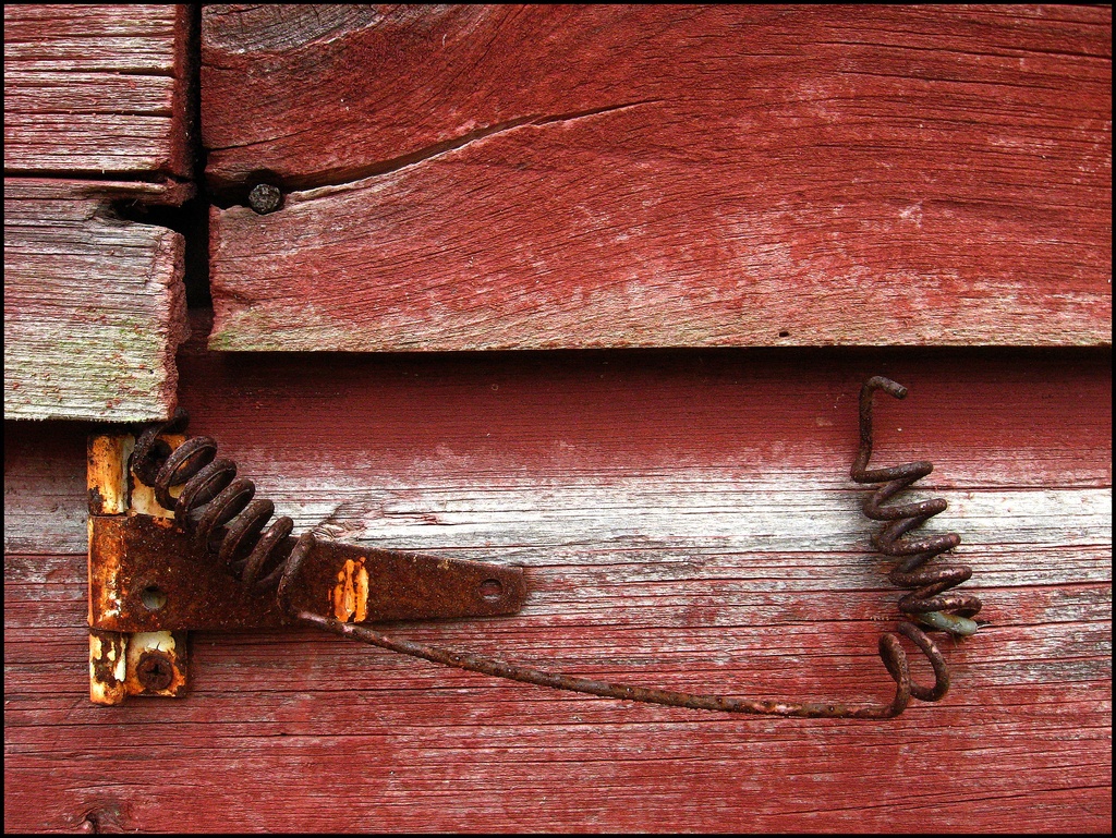 Old Hinge on the Side of a Barn by olivetreeann
