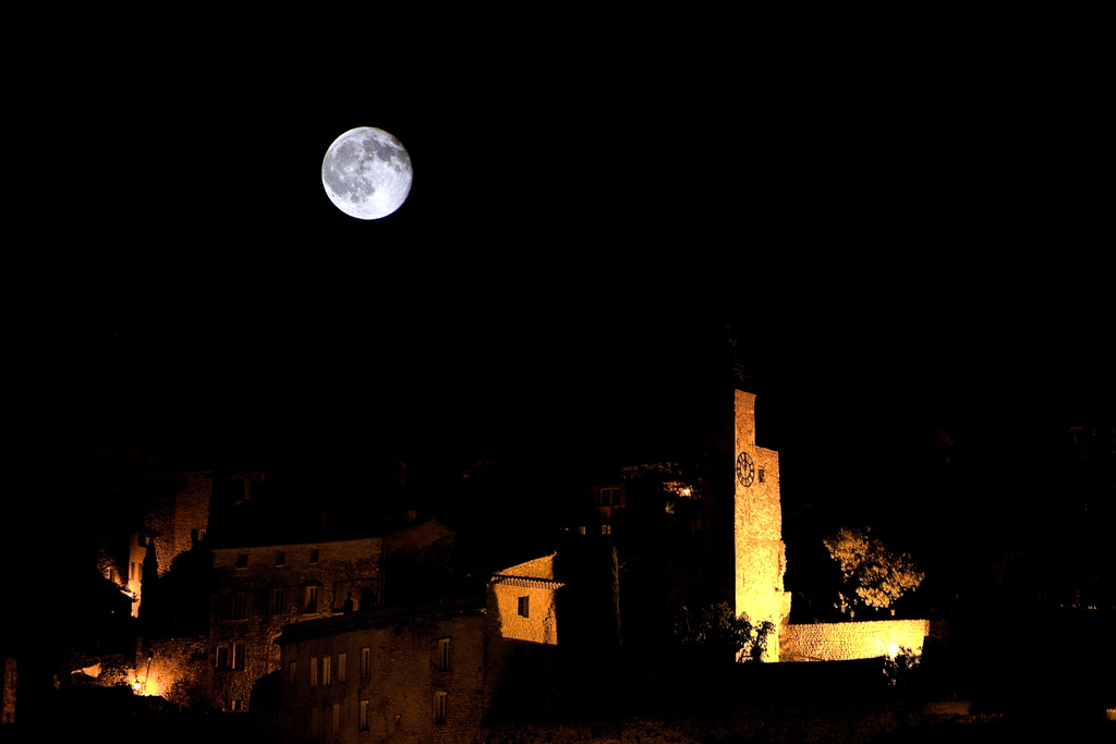 Moon Over Vaison La Romaine by taffy