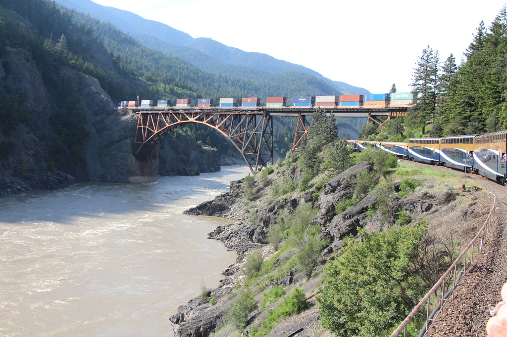 A River, A Bridge & Two Trains by terryliv