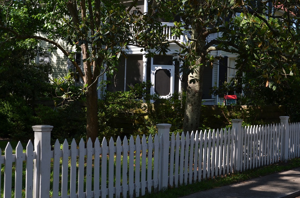 Old house and picket fence, Old Village, Mount Pleasant, SC by congaree
