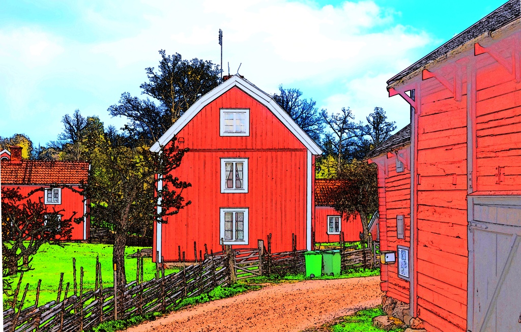 Swedish Farm Colorsketch by stray_shooter