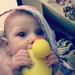 Couldn't get enough of her duck tonight after bath.  by doelgerl