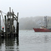 Foggy Fishing Pier by lauriehiggins
