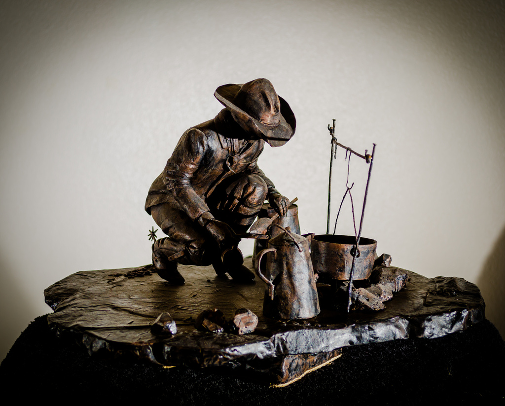 Cooking cowboy sculpture by Charles Monte Burzynski by myhrhelper