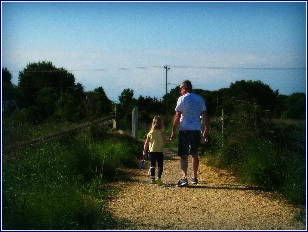 Walking With Grandpa by olivetreeann