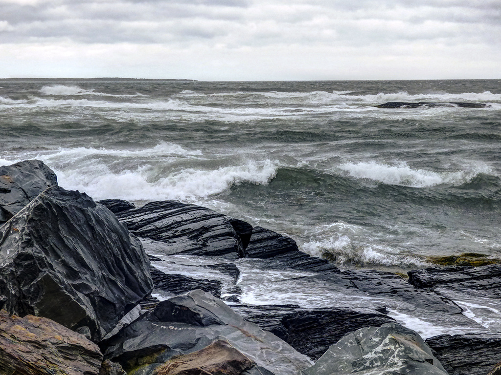 Hurricane Whipped Sea  ...  Blue Rocks, Nova Scotia by Weezilou