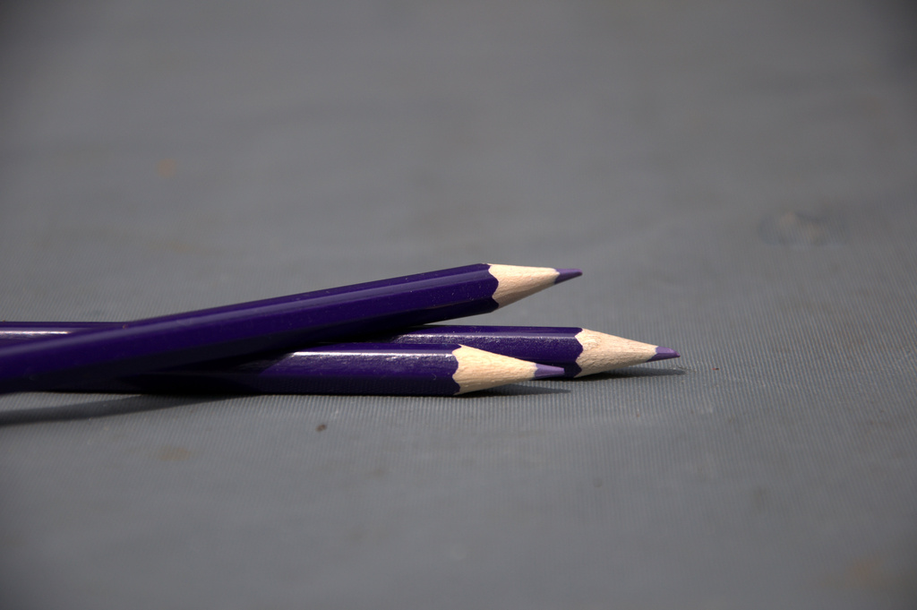 Three purple pencils by overalvandaan