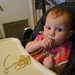 First time eating spaghetti, she loved it! by doelgerl