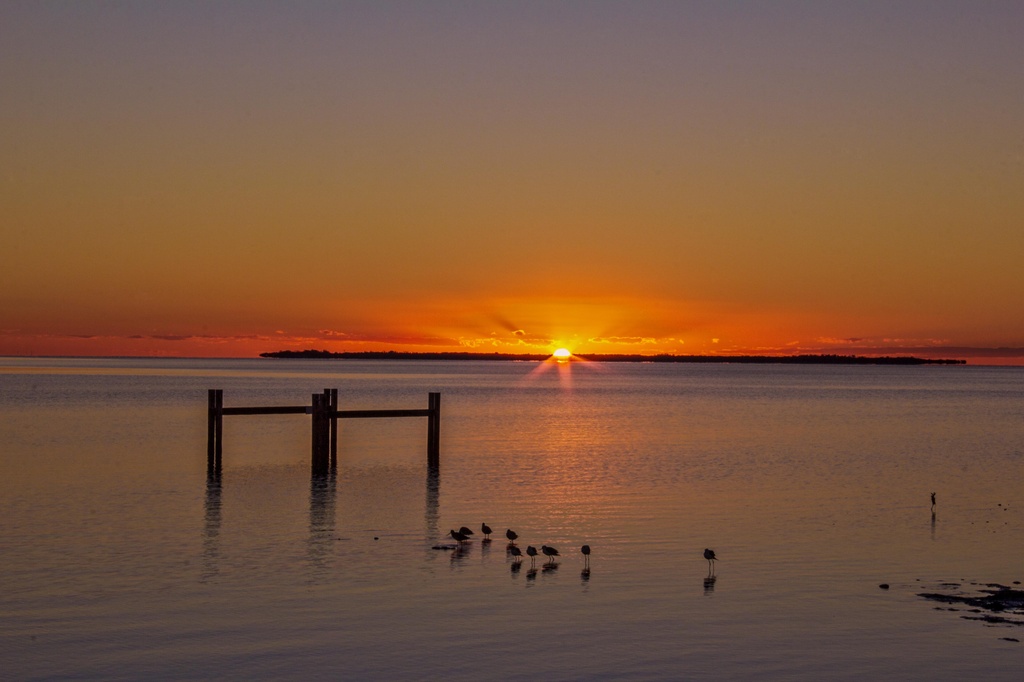 Sunrise at the boat slip by corymbia