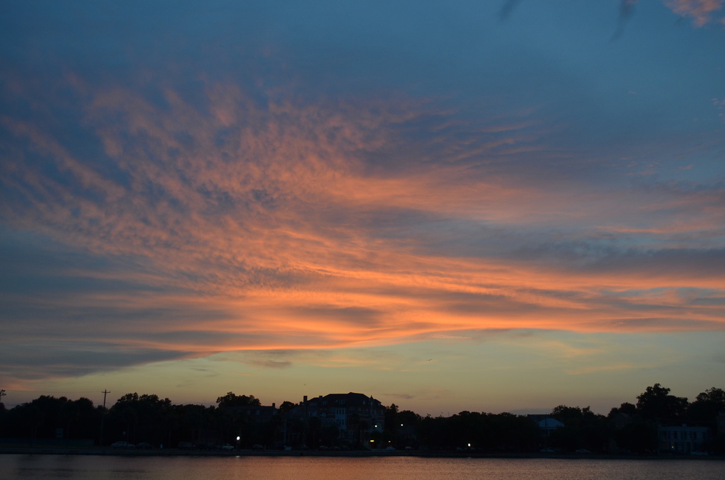 Sunset over Colonial Lake, Charleston, SC by congaree