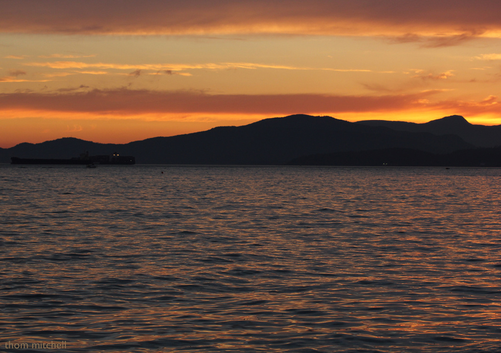 Sunset over English Bay by rhoing