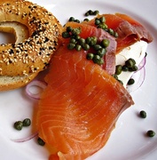 27th Jul 2014 - Smoked Maine Salmon, Bagel, Cream Cheese, Onions and Capers