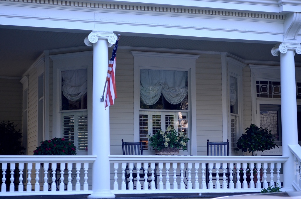 A perfect Charleston porch, the kind you want to sit on during a hot summer day drinking cold lemonade. by congaree
