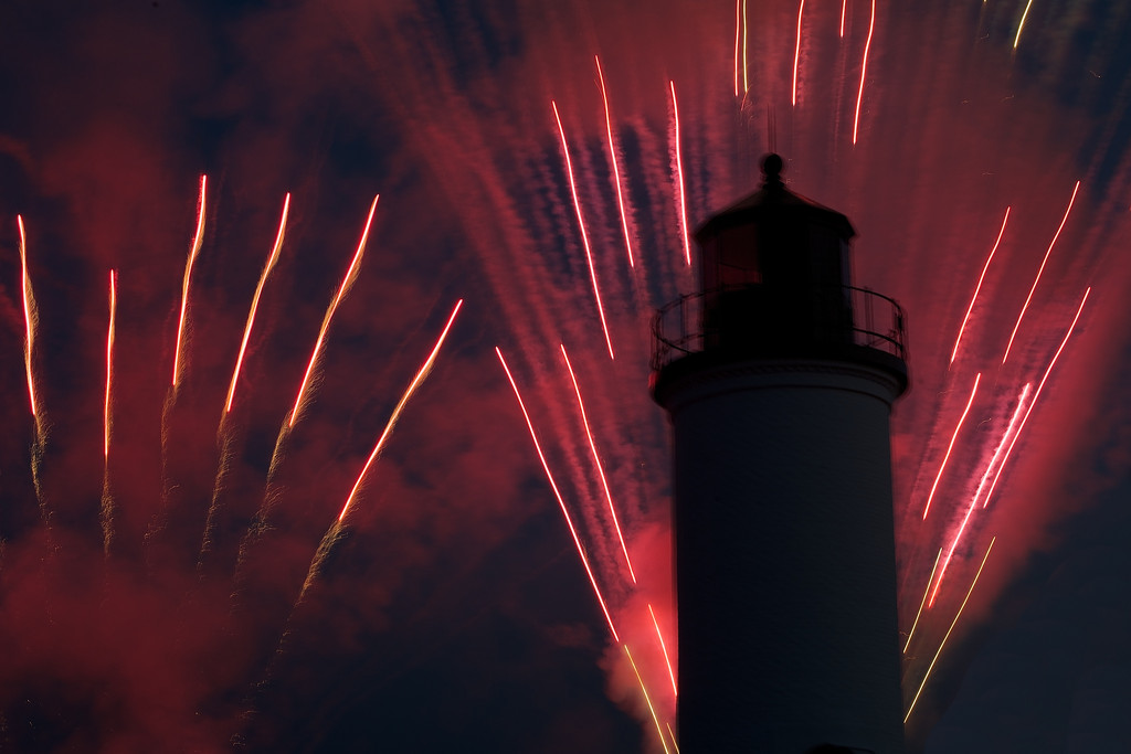 Fireworks at the Lighthouse by taffy