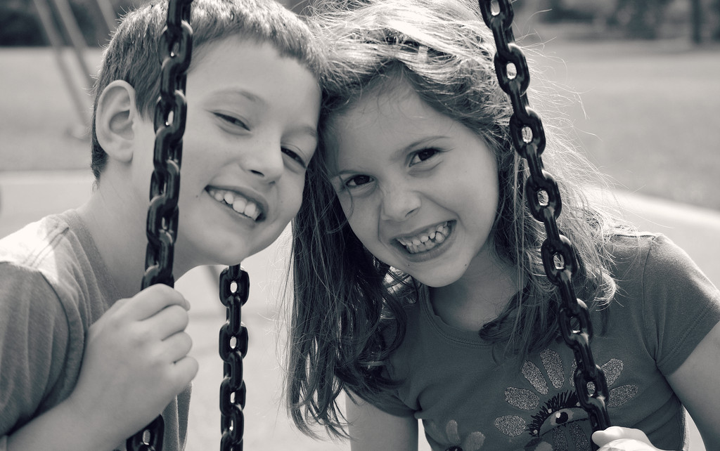 Cheesy Summer Smiles on the Tire Swing by alophoto