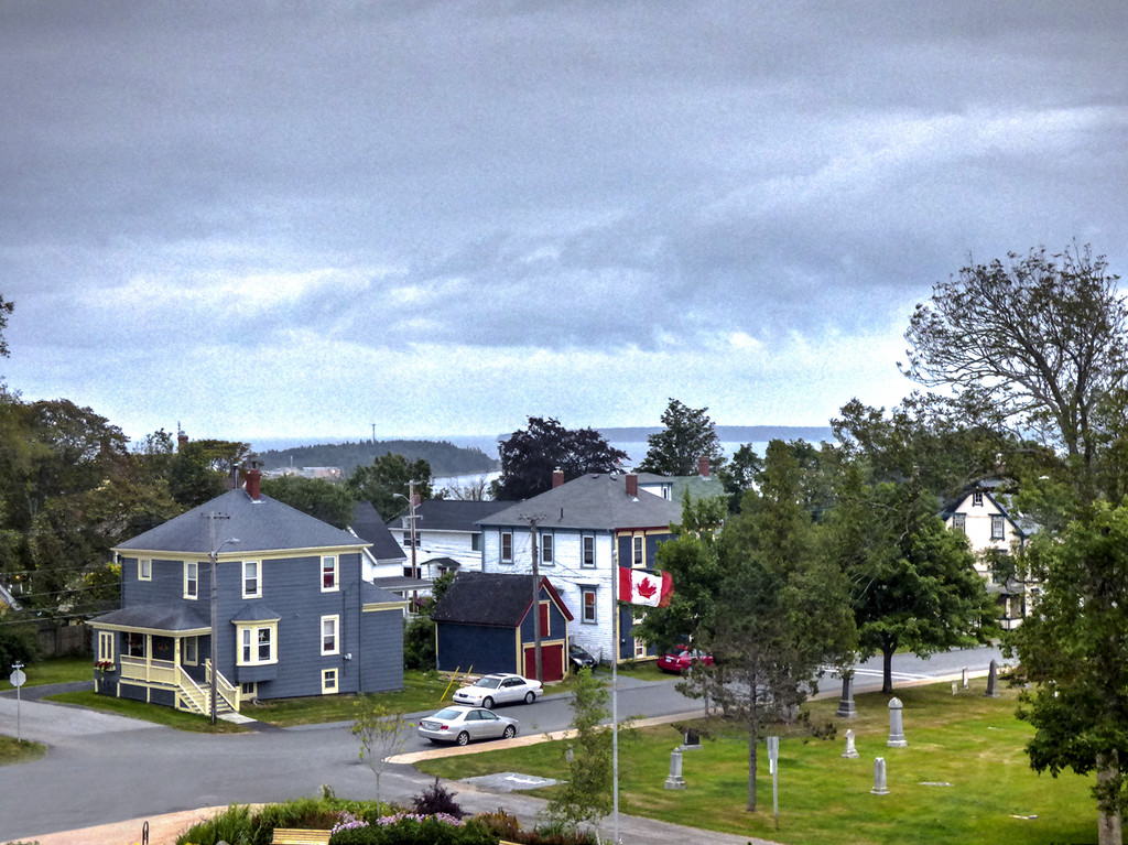 "Lunenburg Academy" View to the Harbour by Weezilou