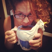 15th Aug 2014 - Blue Unicorn coffee cup, with a rainbow!!!!!