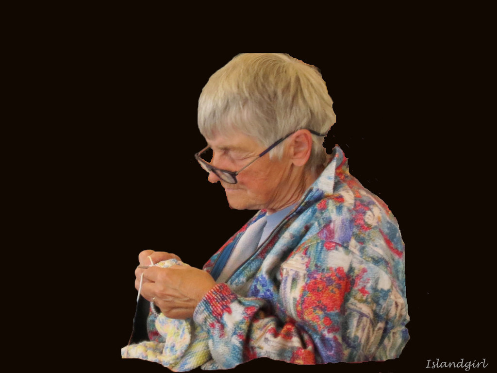 Lady Knitting by radiogirl