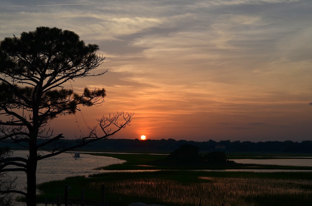 Marsh sunset, Bowen's Island, SC by congaree