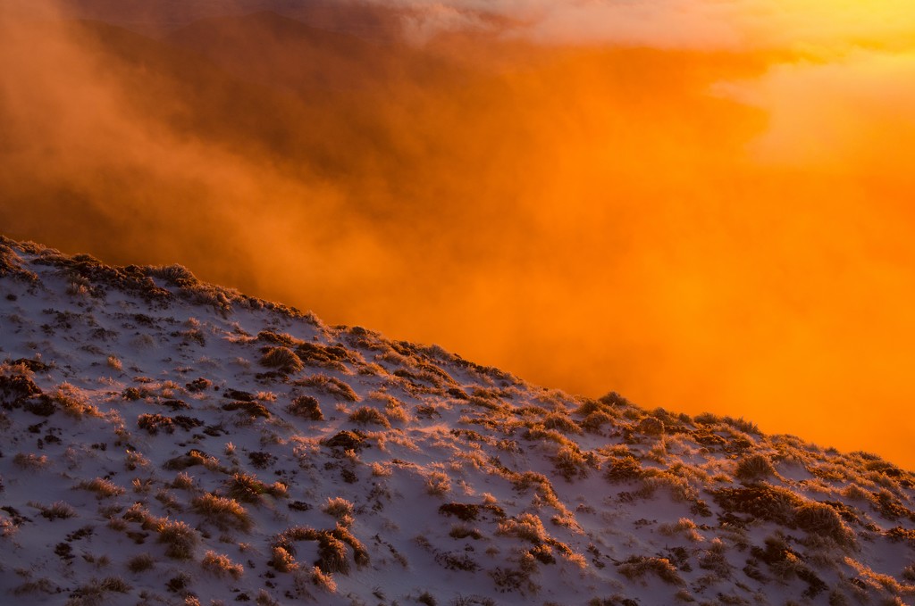 Snow Mountain waking up in Sunrise by yaorenliu