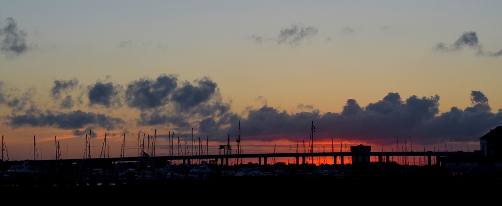 Sunset over the City Marina and Ashley River, Charleston, SC by congaree
