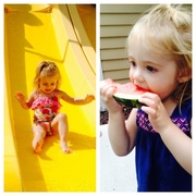 30th Aug 2014 - Last weekend of summer - swimming and watermelon 