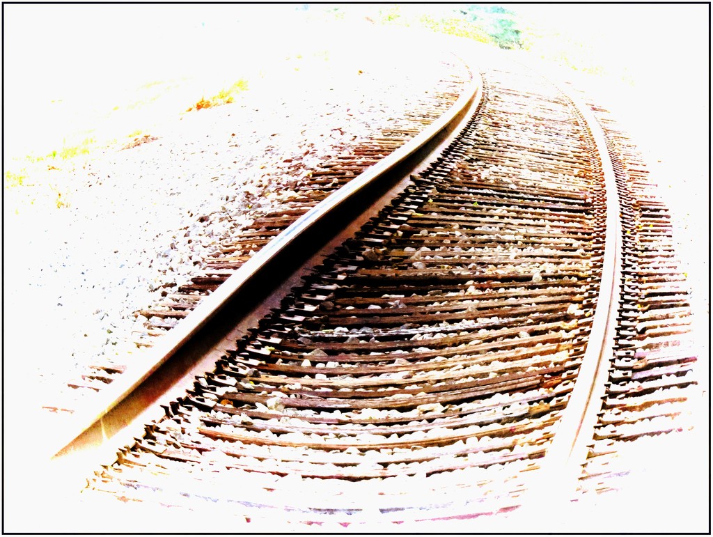 Wonky Train Tracks by olivetreeann