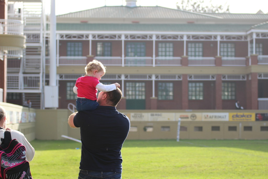Saturday afternoon at rugby game with Dad by eleanor