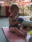 4th Sep 2014 - Playing with blocks after mommy's workout. 