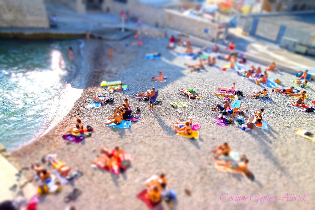 Little people at the beach by cocobella