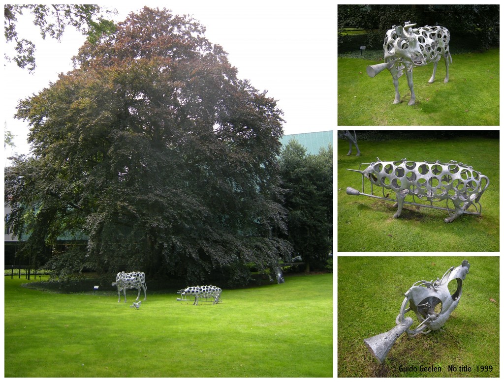 Beech tree and art sculptures.  by pyrrhula
