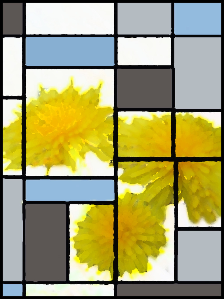 composition with rectangles in yellow and blue by annied