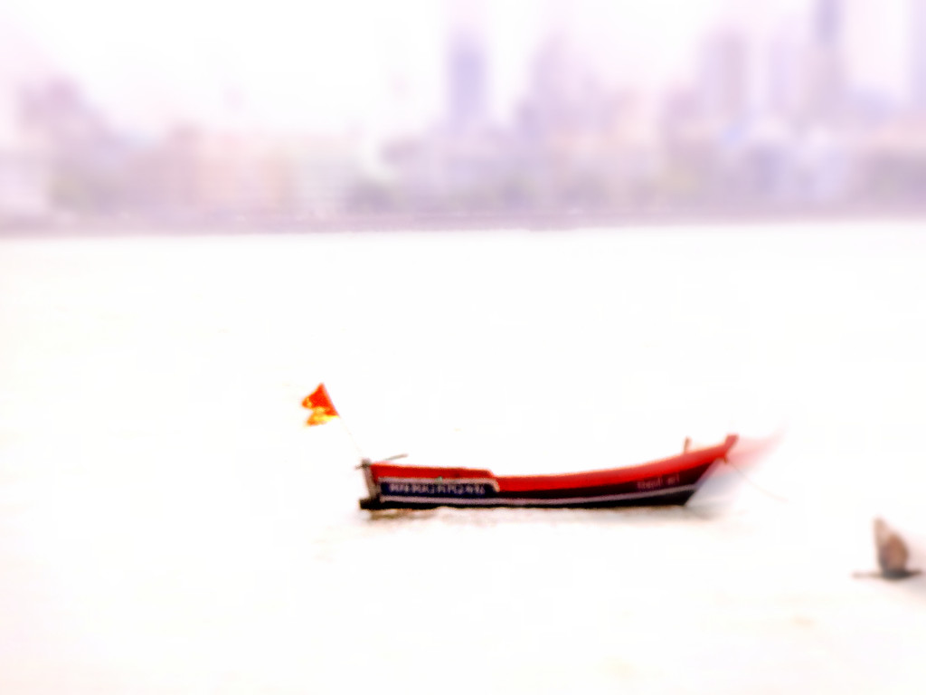 A boat, a bird and the sea by amrita21