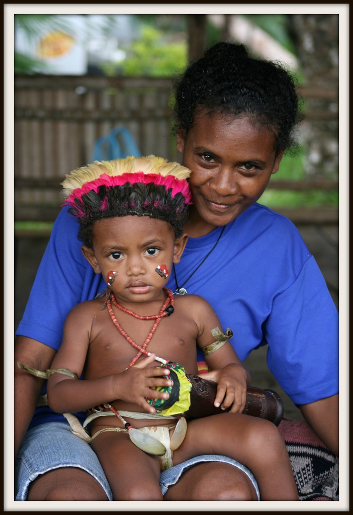 mother and child by cruiser