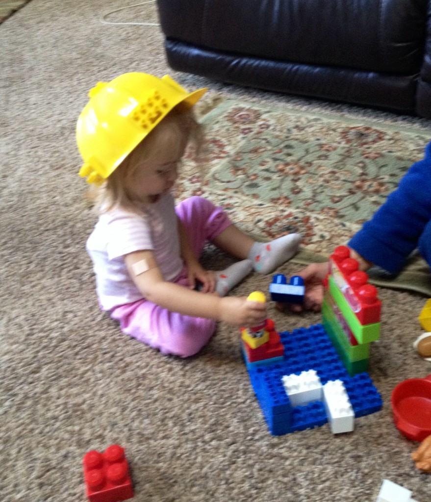 Must wear hard hat when building with Legos by mdoelger