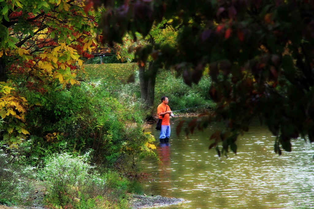 Fishing In Fall Attire by digitalrn