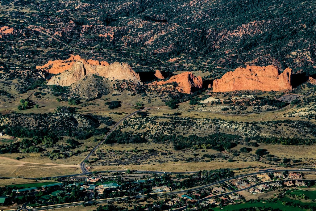 Garden of the Gods Ariel View by taffy