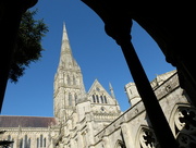 15th Oct 2014 - Salisbury cathedral:  the spire from the cloisters
