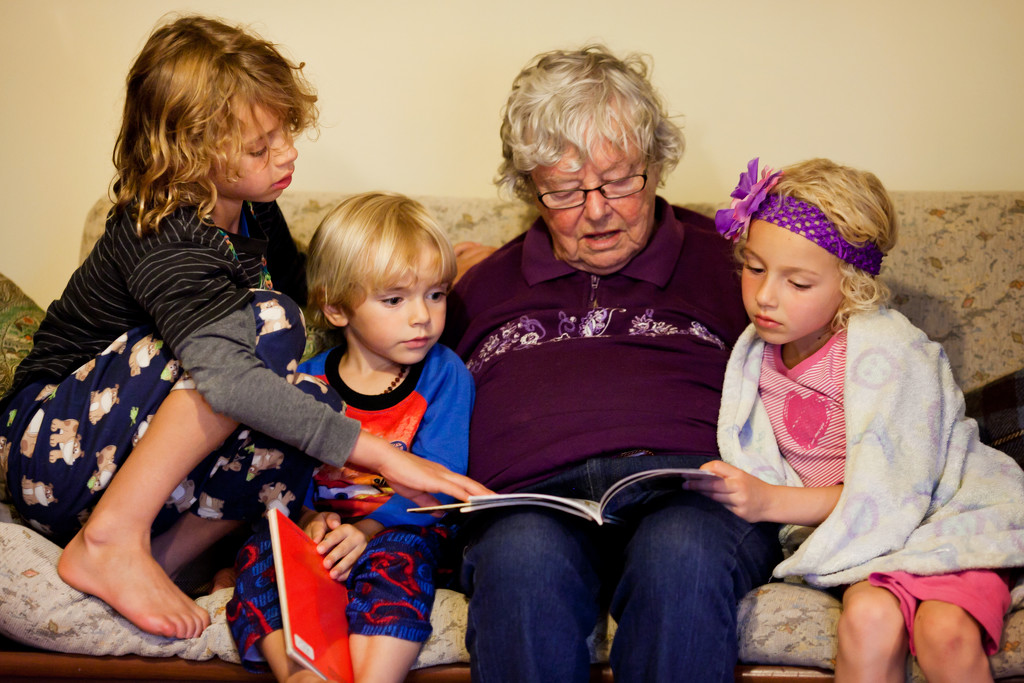 Reading with Gran by kiwichick